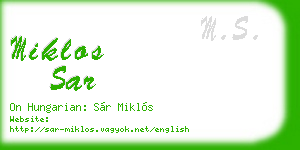 miklos sar business card